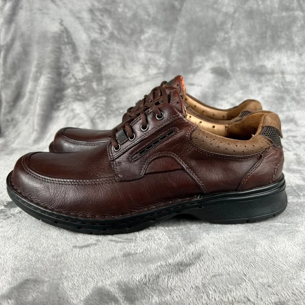 Clarks Unstructured Un.Laredo Brown Leather Lace Up Shoes Mens 10.5 M 85012